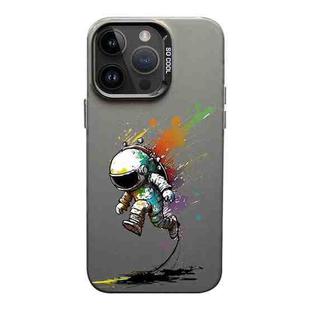 For iPhone 14 Pro Color Ink Frosted PC+TPU Phone Case(Running Astronaut)