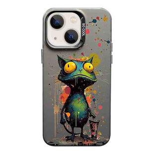 For iPhone 13 Color Ink Frosted PC+TPU Phone Case(Frog)