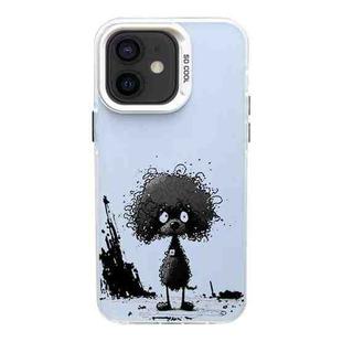 For iPhone 11 Color Ink Frosted PC+TPU Phone Case(Curl Teddy)