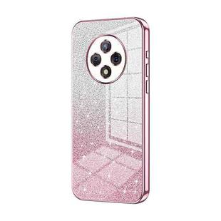 For U-Magic Enjoy 50 Plus Gradient Glitter Powder Electroplated Phone Case(Pink)