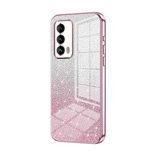 For Meizu 18 / 18s Gradient Glitter Powder Electroplated Phone Case(Pink)