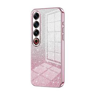 For Meizu 21 Pro Gradient Glitter Powder Electroplated Phone Case(Pink)