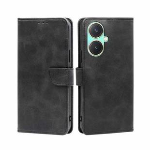 For vivo Y27 4G Calf Texture Buckle Flip Leather Phone Case(Black)