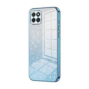 For Honor Play 20 4G Gradient Glitter Powder Electroplated Phone Case(Blue)