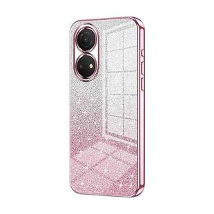 For Honor Play 30 Plus Gradient Glitter Powder Electroplated Phone Case(Pink)