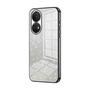For Honor Play 30 Plus Gradient Glitter Powder Electroplated Phone Case(Black)