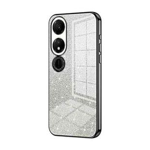 For Honor Play 40 Gradient Glitter Powder Electroplated Phone Case(Black)