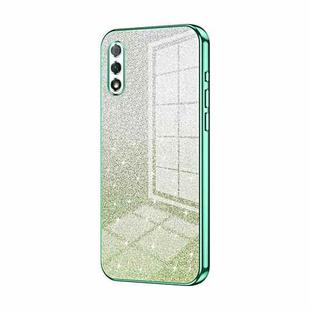 For Honor 9X Gradient Glitter Powder Electroplated Phone Case(Green)