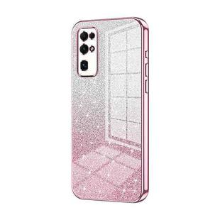 For Honor 30 Gradient Glitter Powder Electroplated Phone Case(Pink)