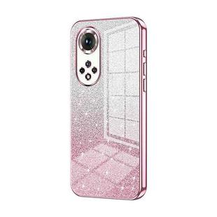 For Honor 50 Pro  / Huawei nova 9 Pro Gradient Glitter Powder Electroplated Phone Case(Pink)