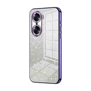 For Honor 60 Gradient Glitter Powder Electroplated Phone Case(Purple)