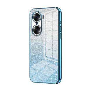 For Honor 60 Gradient Glitter Powder Electroplated Phone Case(Blue)