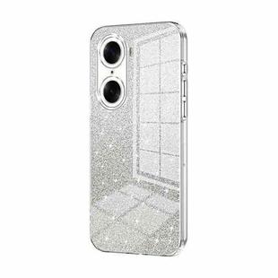 For Honor 60 Gradient Glitter Powder Electroplated Phone Case(Transparent)