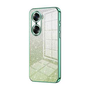 For Honor 60 Gradient Glitter Powder Electroplated Phone Case(Green)