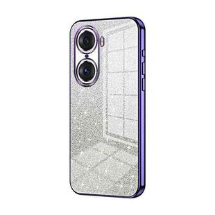 For Honor 60 Pro Gradient Glitter Powder Electroplated Phone Case(Purple)