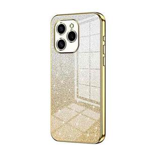 For Honor 60 SE Gradient Glitter Powder Electroplated Phone Case(Gold)