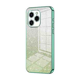 For Honor 60 SE Gradient Glitter Powder Electroplated Phone Case(Green)