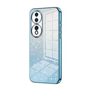 For Honor 70 Gradient Glitter Powder Electroplated Phone Case(Blue)