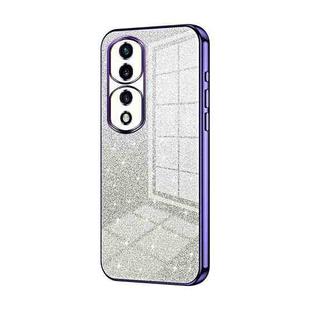 For Honor 70 Pro / 70 Pro+ Gradient Glitter Powder Electroplated Phone Case(Purple)