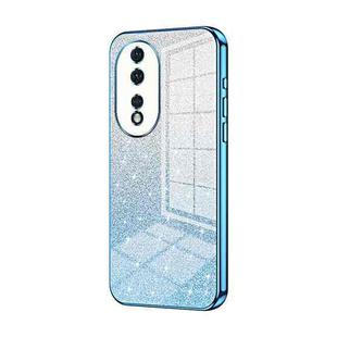 For Honor 80 Gradient Glitter Powder Electroplated Phone Case(Blue)