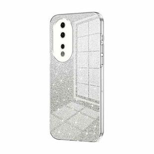 For Honor 80 Gradient Glitter Powder Electroplated Phone Case(Transparent)