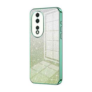 For Honor 80 Gradient Glitter Powder Electroplated Phone Case(Green)