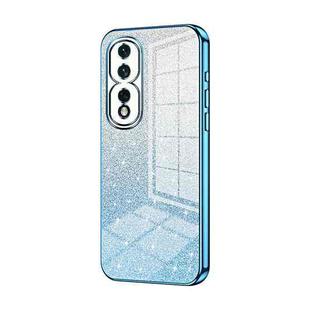 For Honor 80 Pro Gradient Glitter Powder Electroplated Phone Case(Blue)