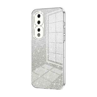 For Honor 80 Pro Gradient Glitter Powder Electroplated Phone Case(Transparent)