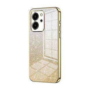 For Honor 80 SE Gradient Glitter Powder Electroplated Phone Case(Gold)