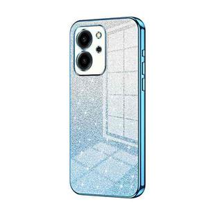 For Honor 80 SE Gradient Glitter Powder Electroplated Phone Case(Blue)