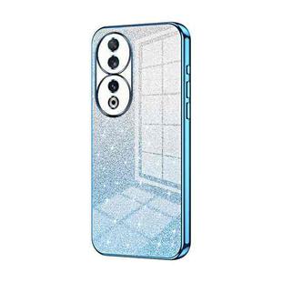 For Honor 90 Gradient Glitter Powder Electroplated Phone Case(Blue)
