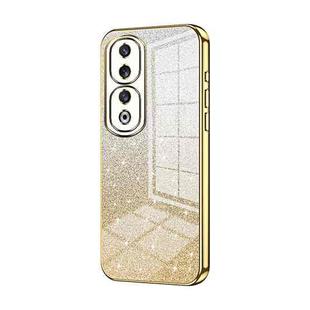 For Honor 90 Pro Gradient Glitter Powder Electroplated Phone Case(Gold)