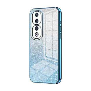 For Honor 90 Pro Gradient Glitter Powder Electroplated Phone Case(Blue)