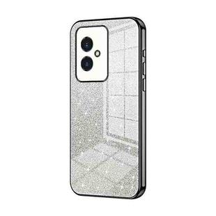 For Honor 100 Gradient Glitter Powder Electroplated Phone Case(Black)