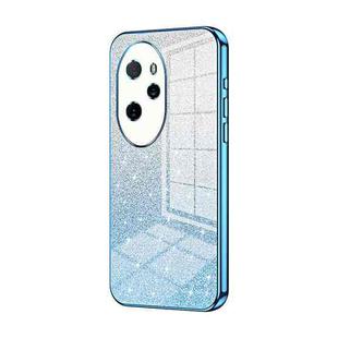 For Honor 100 Pro Gradient Glitter Powder Electroplated Phone Case(Blue)