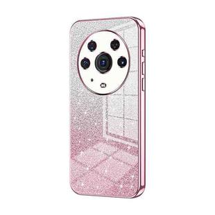 For Honor Magic3 Pro Gradient Glitter Powder Electroplated Phone Case(Pink)