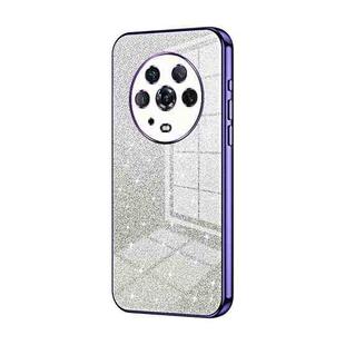 For Honor Magic4 Gradient Glitter Powder Electroplated Phone Case(Purple)
