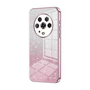 For Honor Magic4 Gradient Glitter Powder Electroplated Phone Case(Pink)