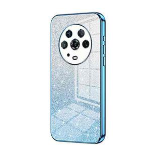 For Honor Magic4 Gradient Glitter Powder Electroplated Phone Case(Blue)