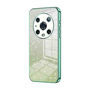 For Honor Magic4 Pro Gradient Glitter Powder Electroplated Phone Case(Green)