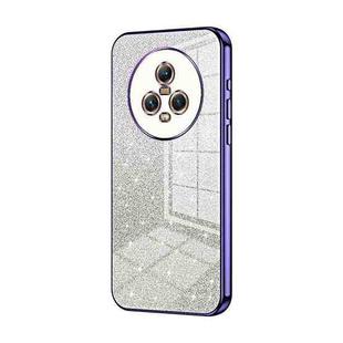 For Honor Magic5 Gradient Glitter Powder Electroplated Phone Case(Purple)