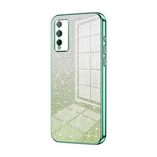 For Honor Play 4T Pro Gradient Glitter Powder Electroplated Phone Case(Green)