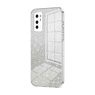 For Honor V30 Gradient Glitter Powder Electroplated Phone Case(Transparent)