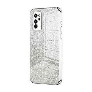 For Honor V30 Gradient Glitter Powder Electroplated Phone Case(Silver)
