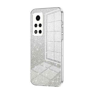 For Honor V40 Gradient Glitter Powder Electroplated Phone Case(Transparent)