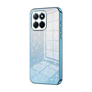 For Honor X8 5G / X6 / X6s Gradient Glitter Powder Electroplated Phone Case(Blue)