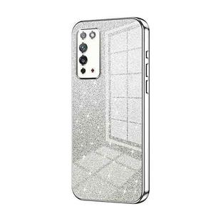 For Honor X10 Gradient Glitter Powder Electroplated Phone Case(Silver)