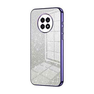 For Honor X20 Gradient Glitter Powder Electroplated Phone Case(Purple)