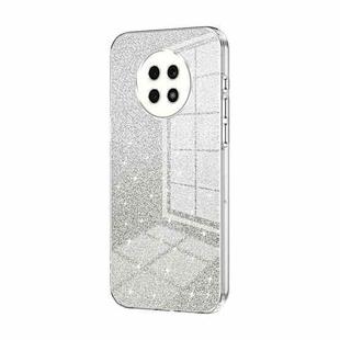 For Honor X20 Gradient Glitter Powder Electroplated Phone Case(Transparent)