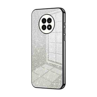 For Honor X20 Gradient Glitter Powder Electroplated Phone Case(Black)